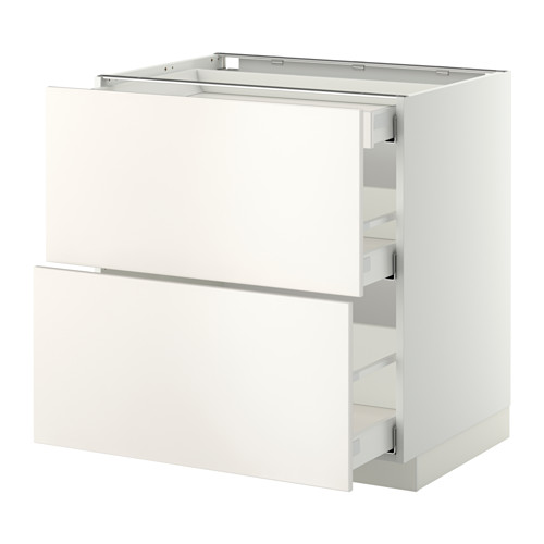 METOD base cab with 2 fronts/3 drawers