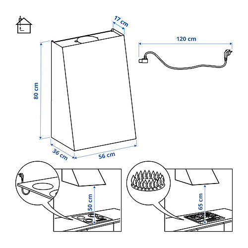 FIVELSBO wall mounted extractor hood