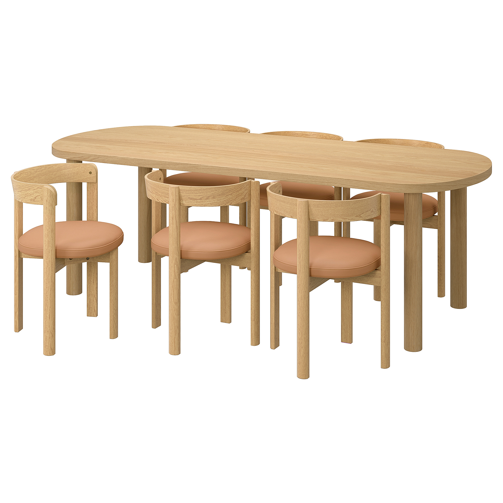 ぺこすけ出品です　IKEA　STOCKHOLM STOCKHOLM 2025/STOCKHOLM 2025 table and 6 chairs oak veneer