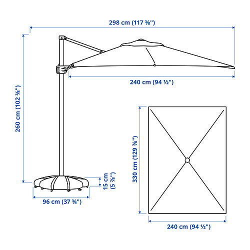 SEGLARÖ/IGGÖN зонт от солнца с опорой