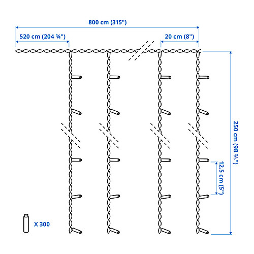 GETKÅL LED lighting curtain