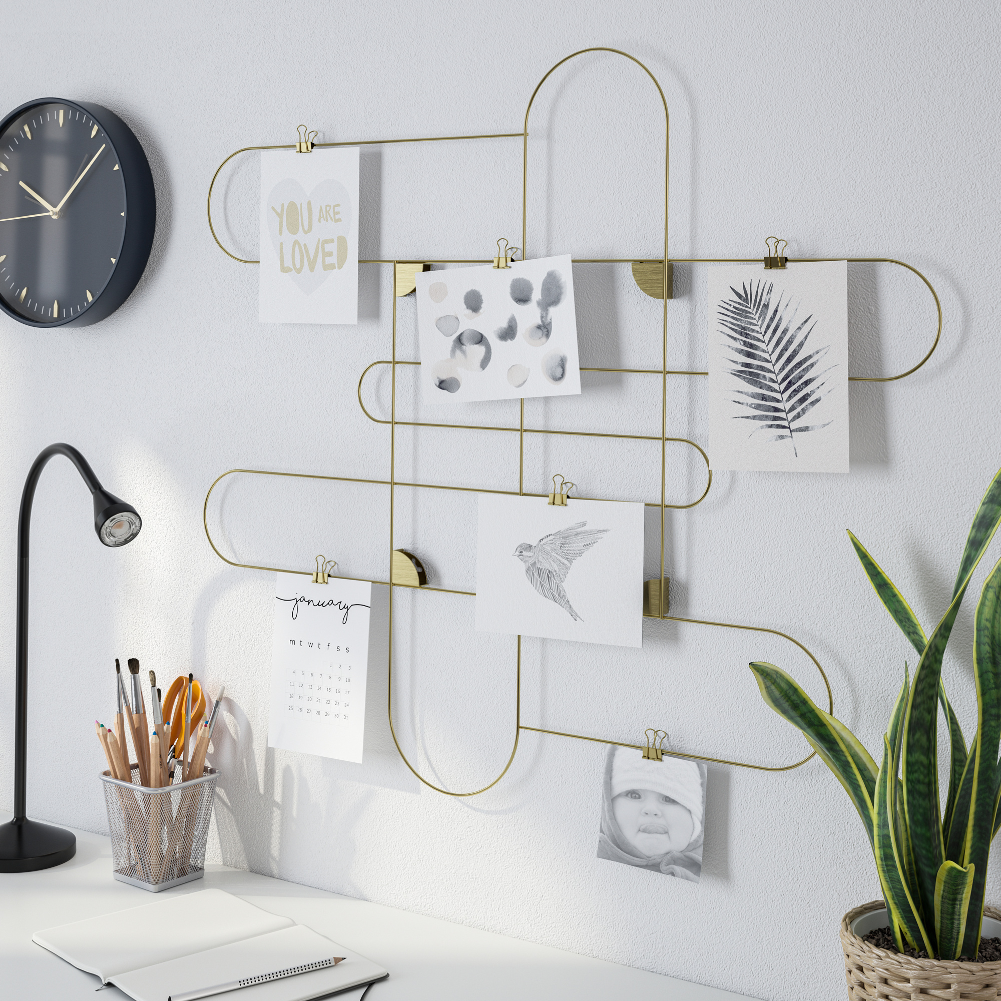 KORSMON memo board with clips goldcolour IKEA Lietuva