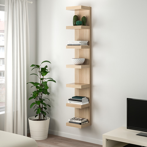 LACK wall shelf unit white stained oak effect 30x190 cm IKEA Latvija