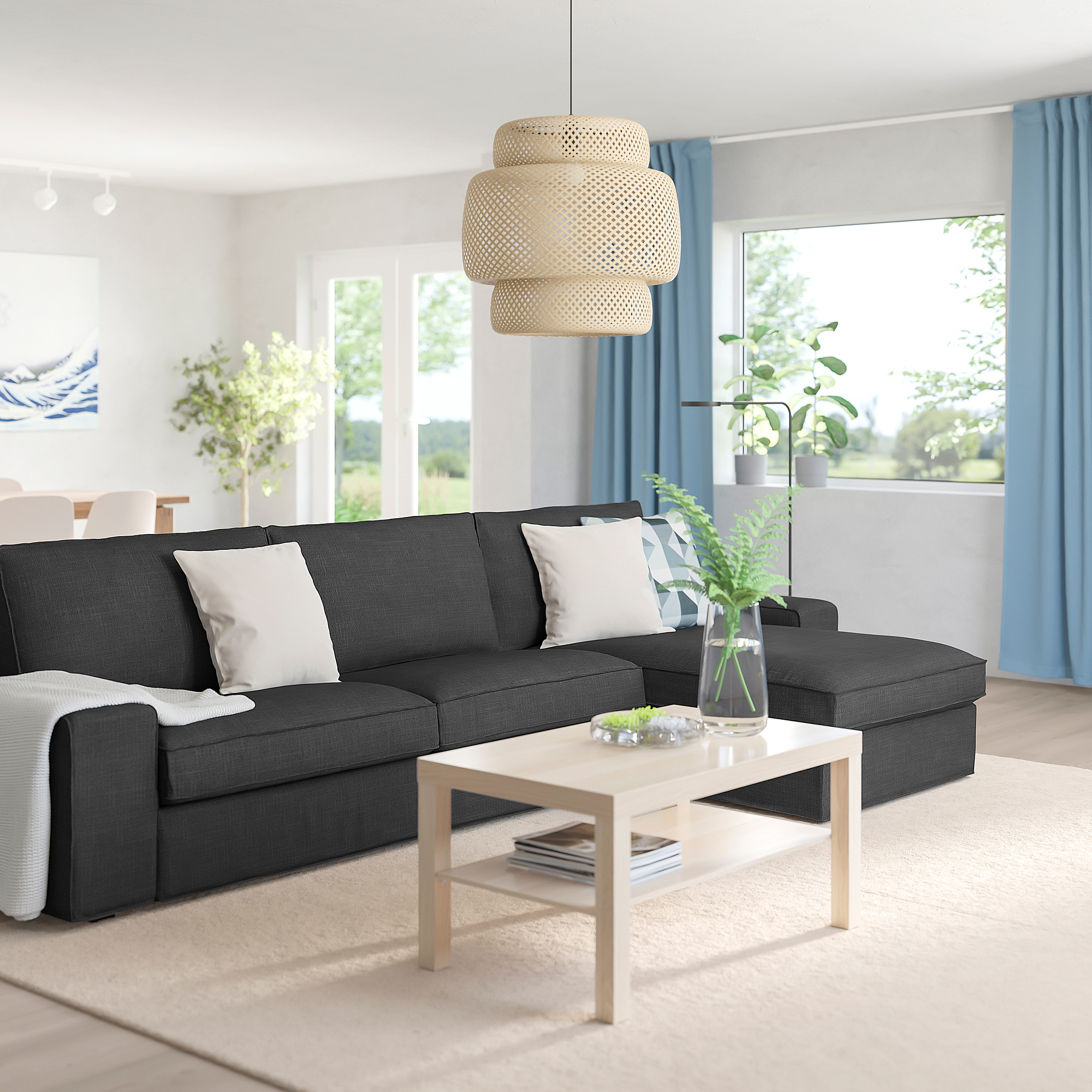 KIVIK 4seat sofa with chaise longue Hillared anthracite IKEA Eesti