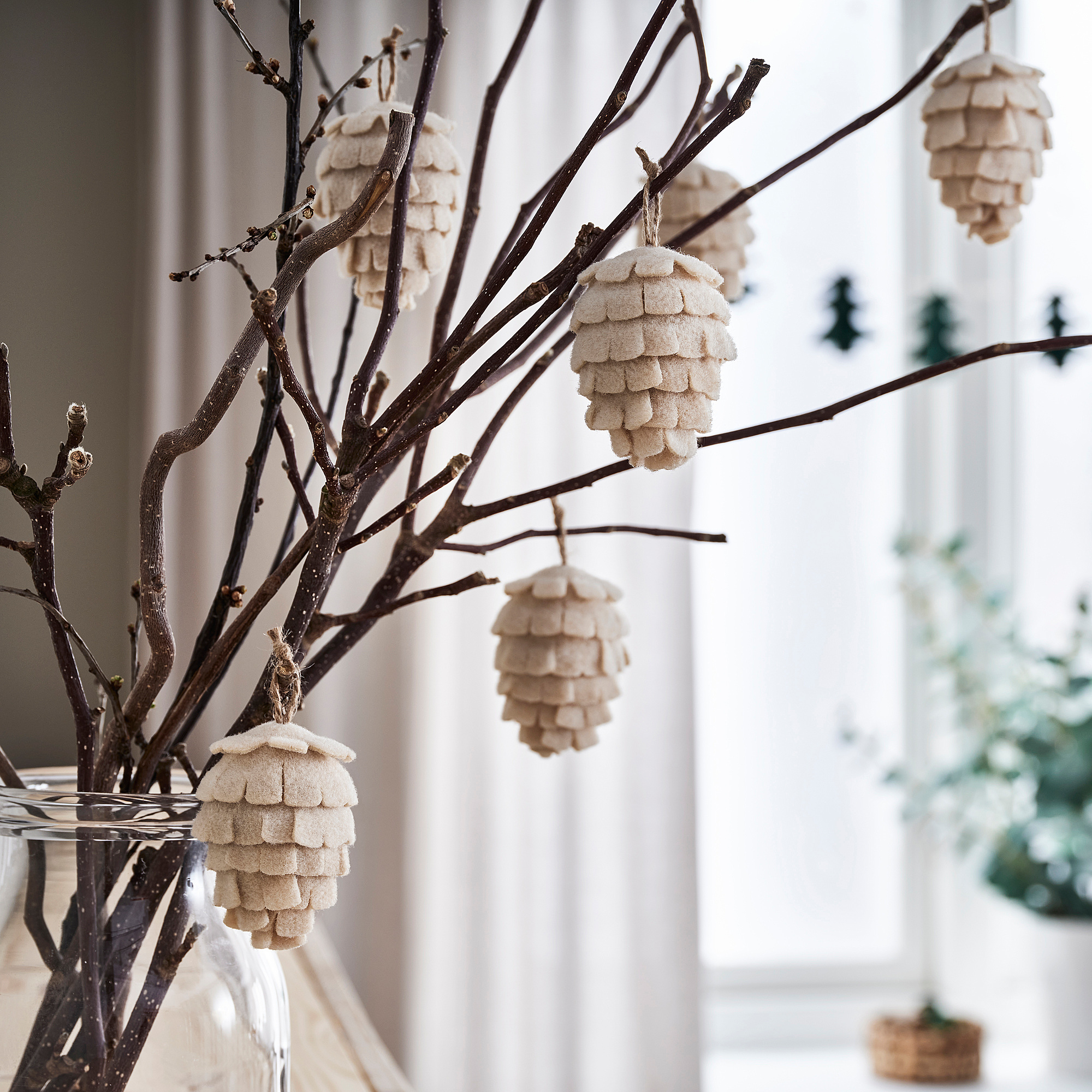 VINTER 2021 hanging decoration cone offwhite 7 cm IKEA Lietuva