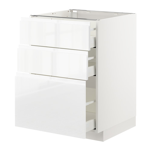 METOD/MAXIMERA base cabinet with 3 drawers