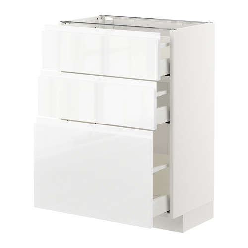 METOD/MAXIMERA base cabinet with 3 drawers