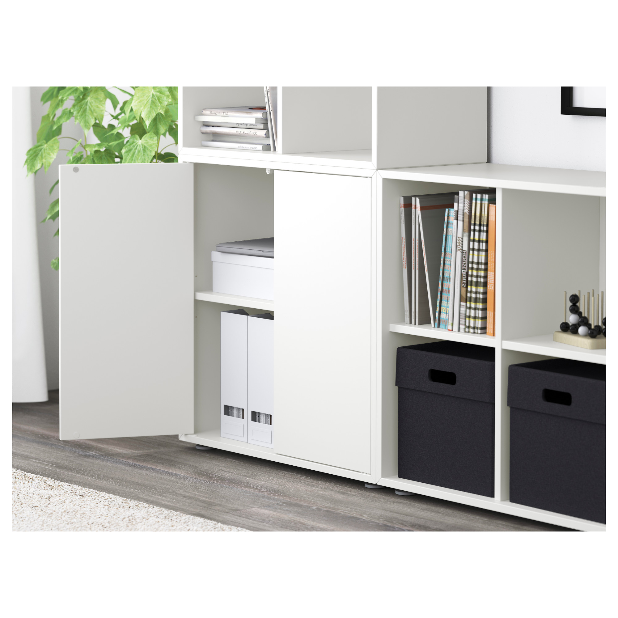 EKET combination with feet white/light grey 210x35x142 cm