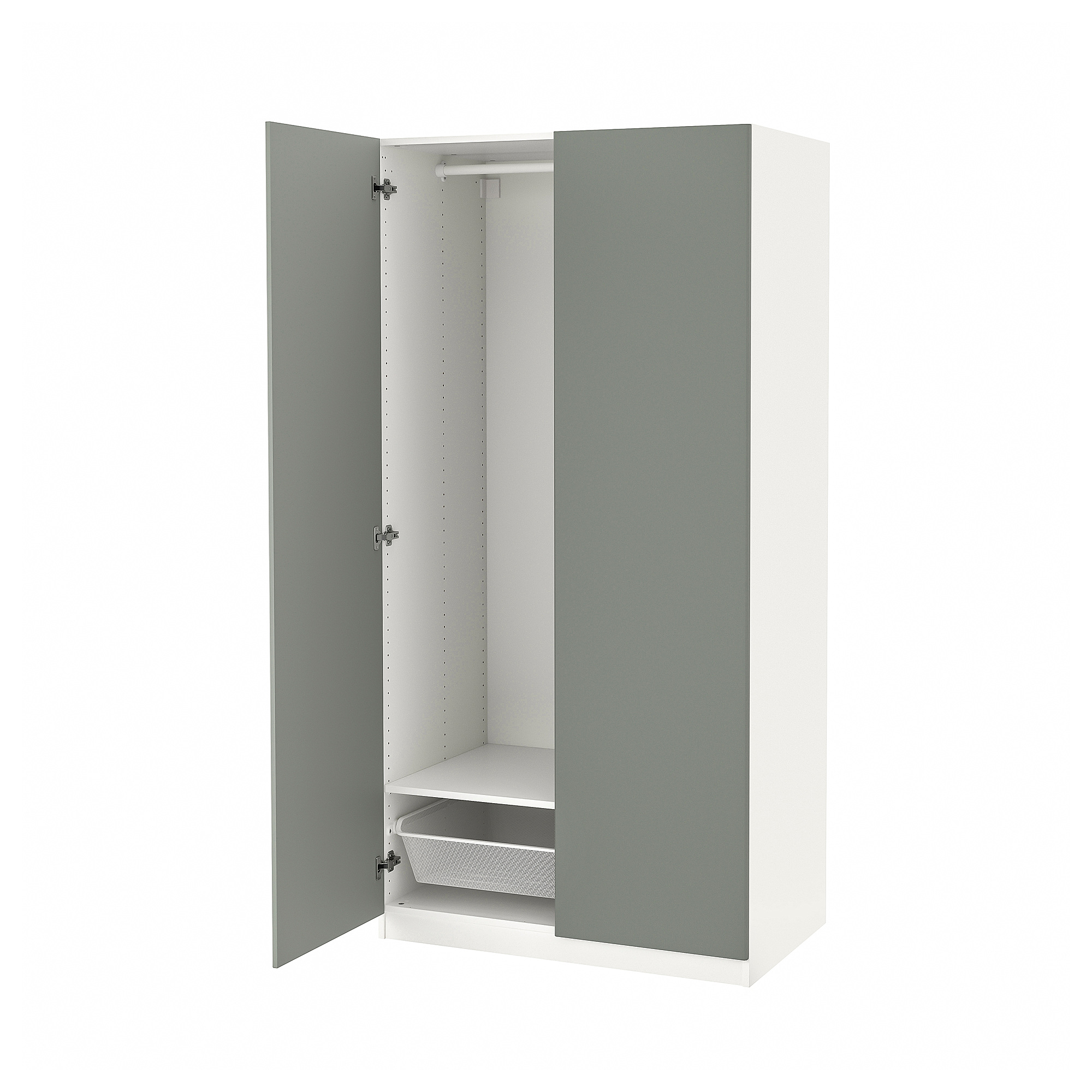 PAX/REINSVOLL wardrobe white/greygreen 100x60x201 cm IKEA Eesti