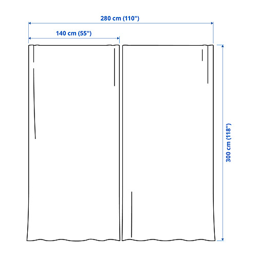 LENDA curtains with tie-backs, 1 pair