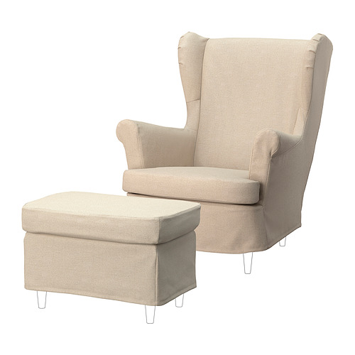 STRANDMON slipcover for armchair/footstool