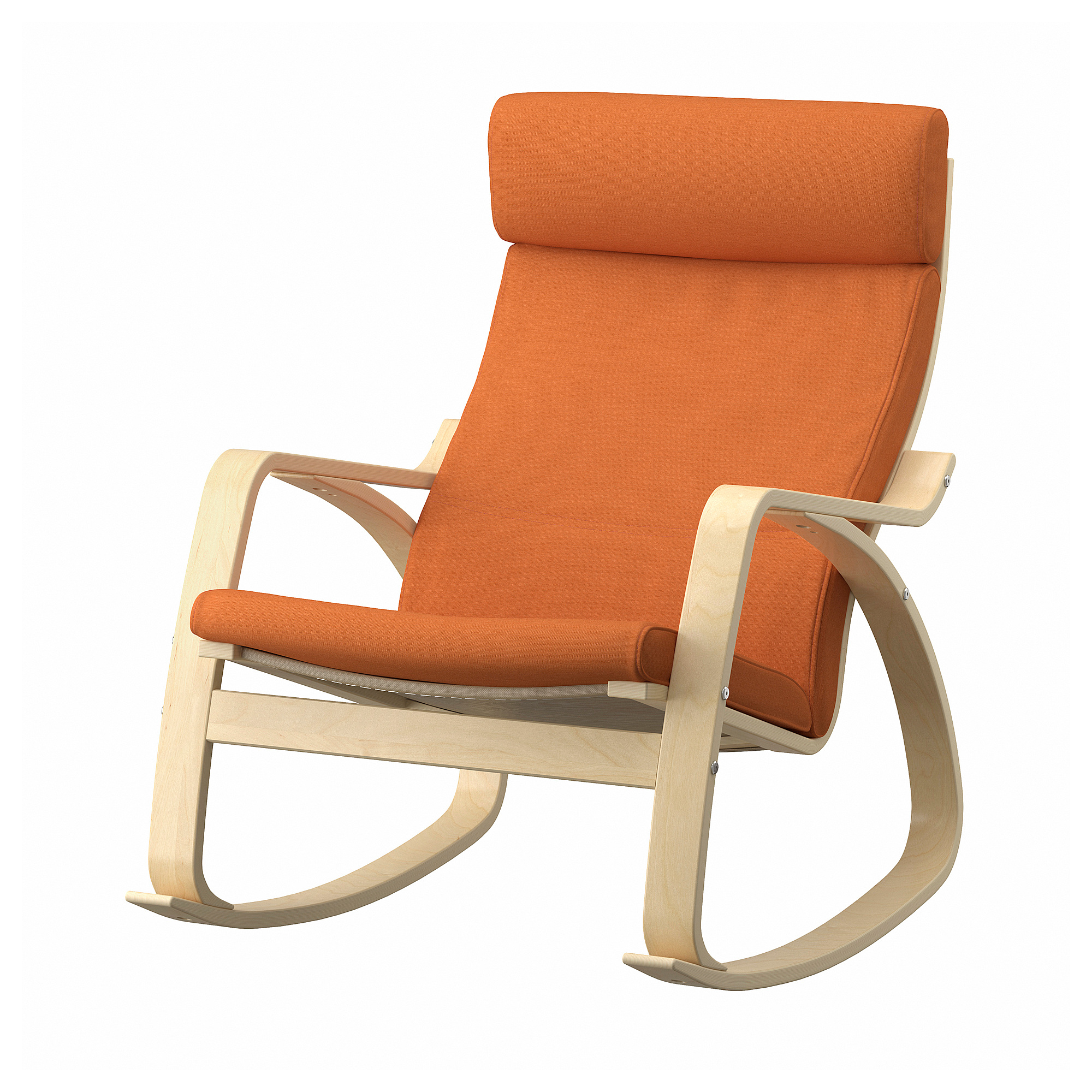 POÄNG rocking-chair birch veneer/Knisa bright orange IKEA Eesti