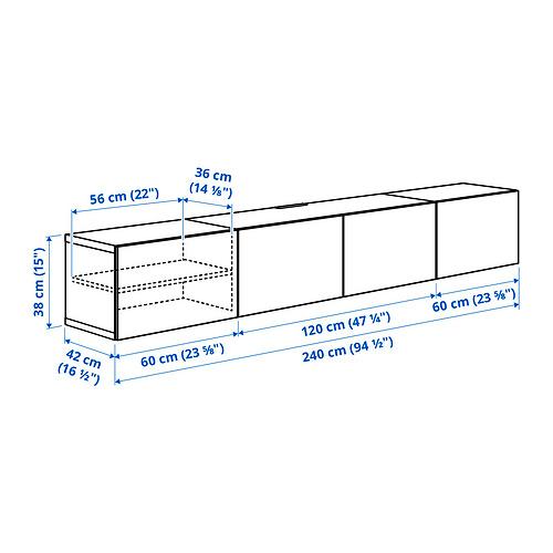 BESTÅ TV bench with doors