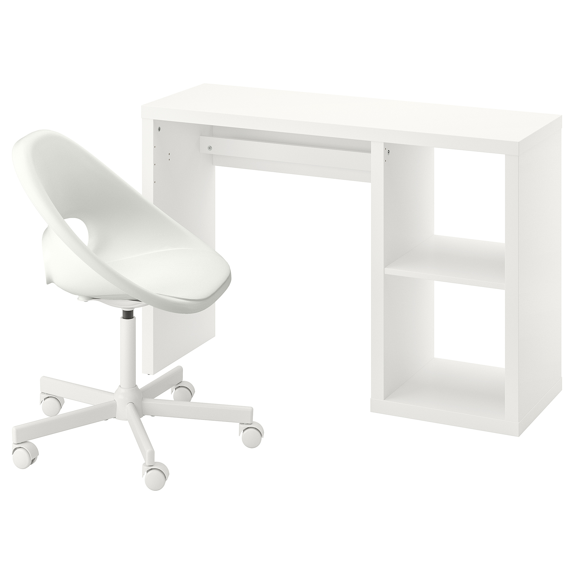 KALLAX/LOBERGET desk and chair white IKEA Latvija