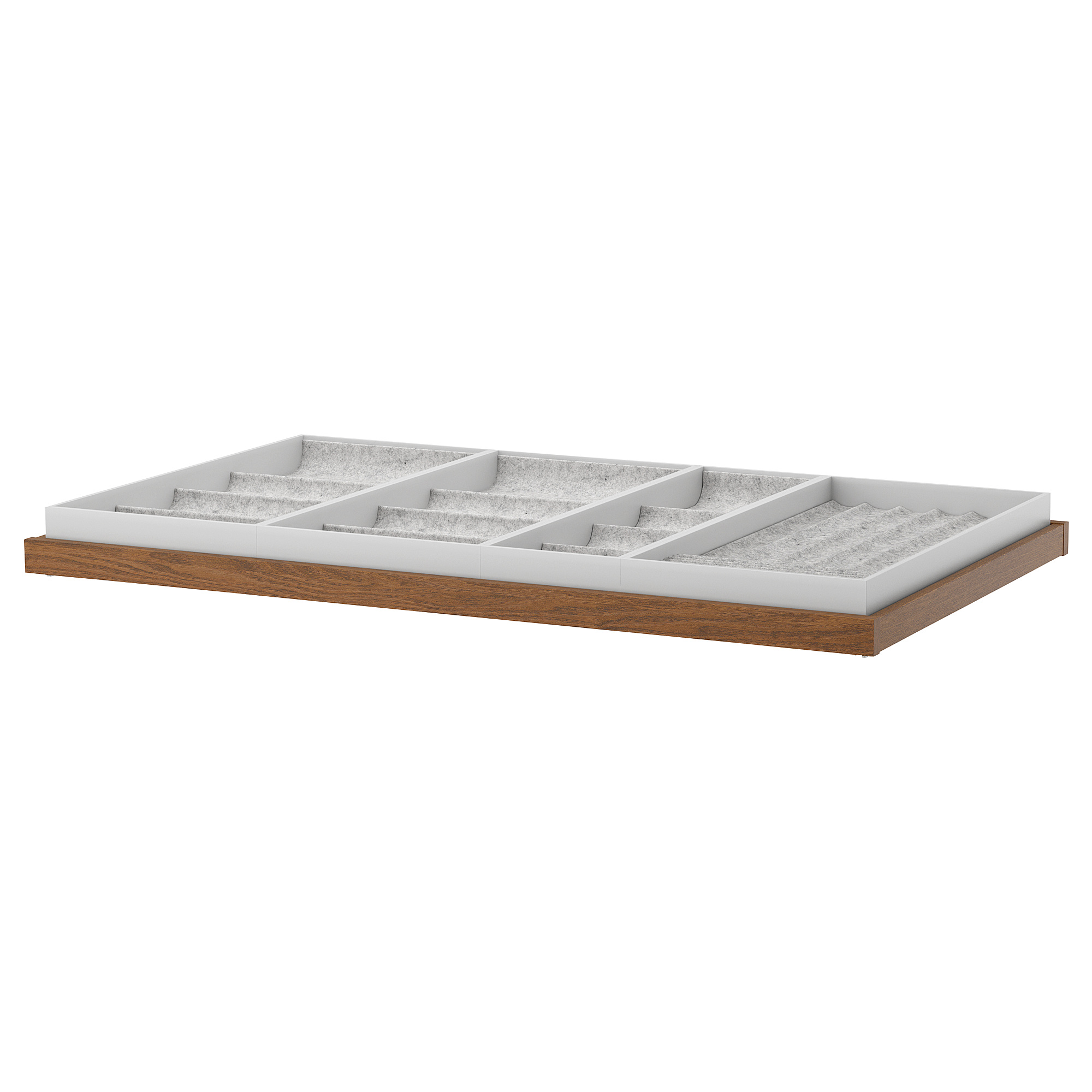 KOMPLEMENT pullout tray with insert brown stained ash effect 96.5x56