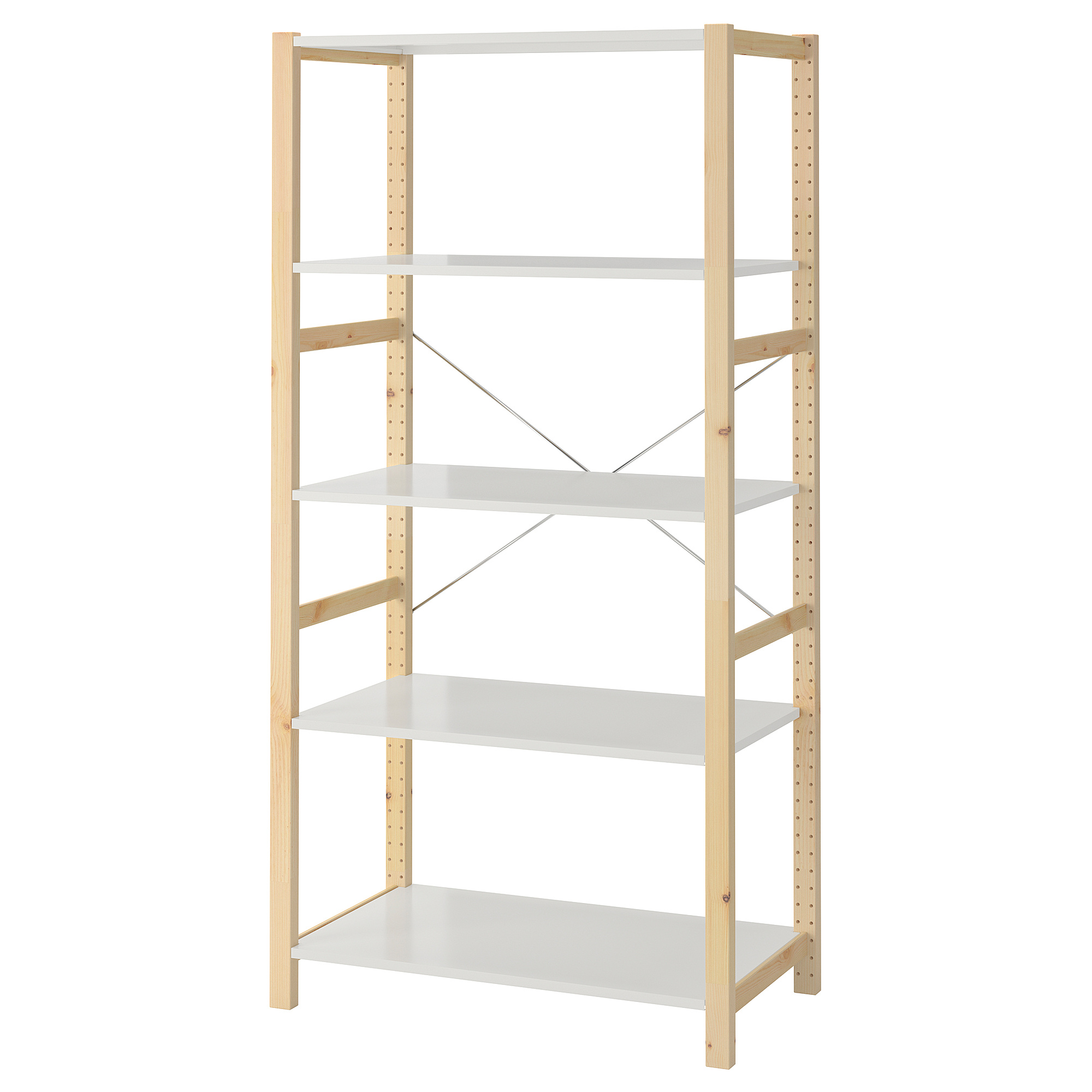IVAR стеллаж сосна/металлический белый | IKEA Latvija
