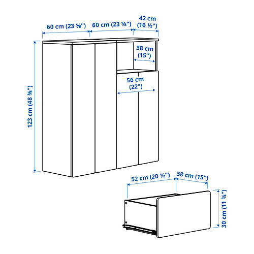 PLATSA/SMÅSTAD plauktu kombinācija