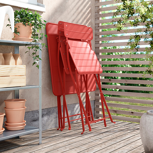 SUNDSÖ, table and 2 folding chairs