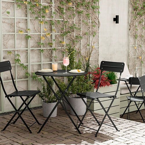 SUNDSÖ, table and 2 folding chairs