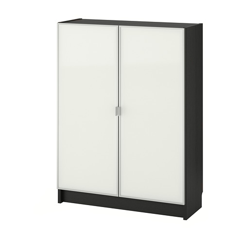 BILLY/MORLIDEN bookcase with glassdoors blackbrown/glass 80x30x106 cm IKEA Latvija