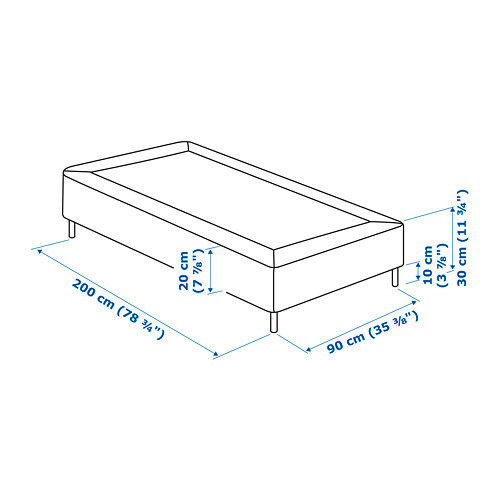 LYNGÖR slatted mattress base with legs