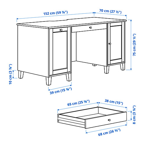 IDANÄS desk with add-on unit