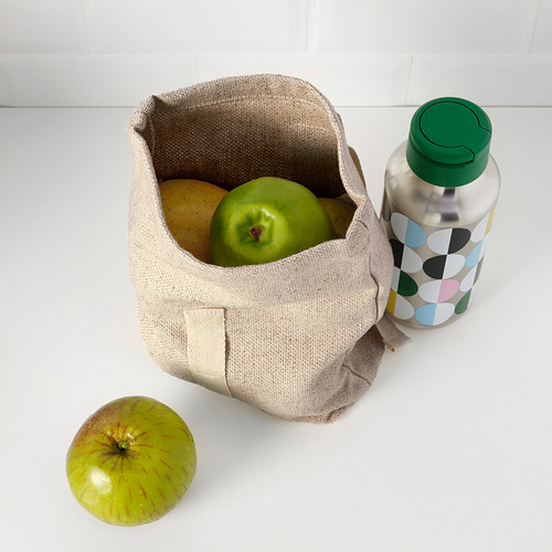 HAJMAL snack bag, fabric natural 14x6x22 cm IKEA Latvija