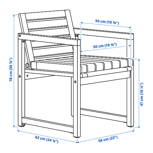 NÄMMARÖ kėdė su porankiais, lauko