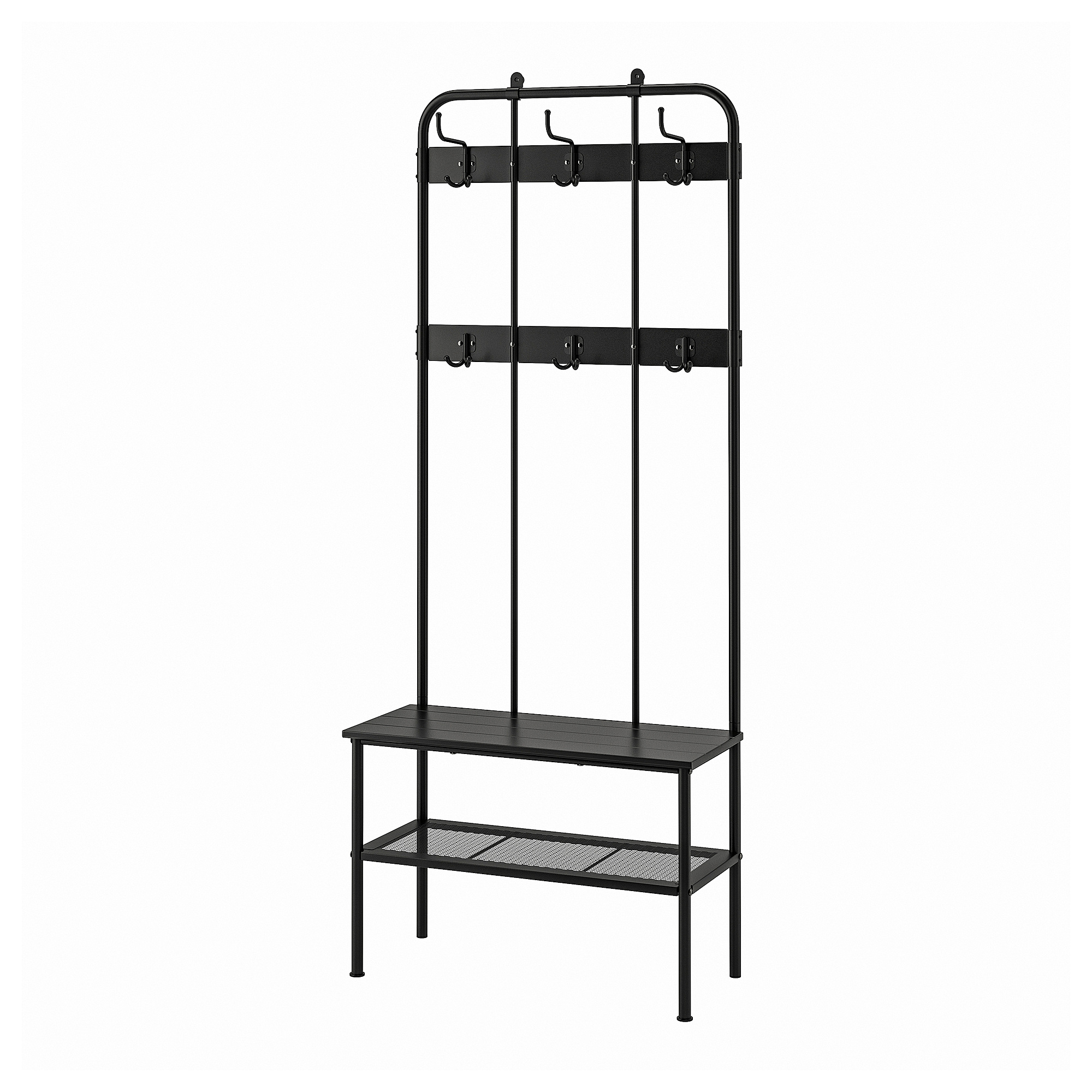 NIPÅSEN coat rack and bench w shoe storage black IKEA Eesti