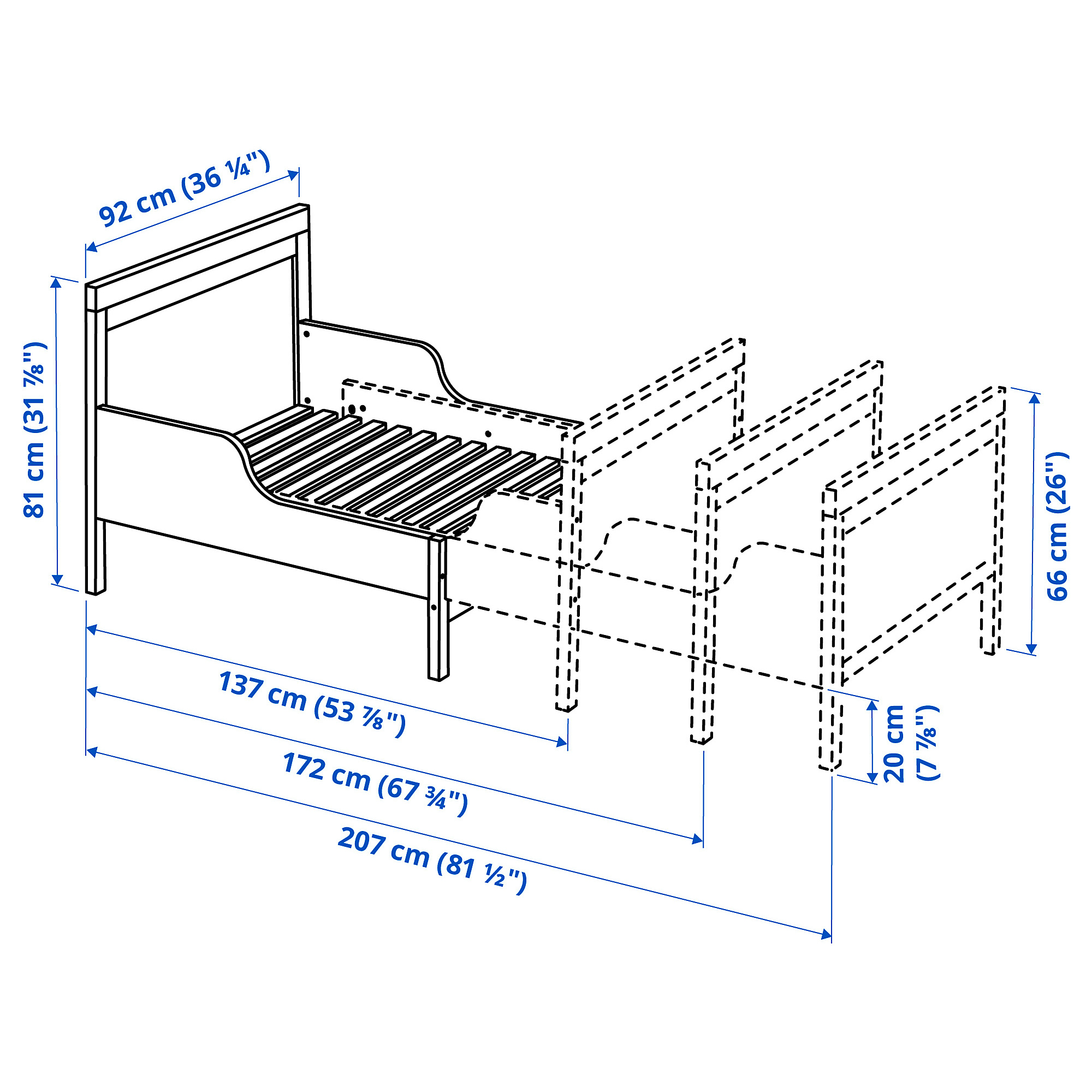 IKEA VILSUND カーペット SUNDVIK ext bed frame with slatted bed base grey | IKEA Eesti