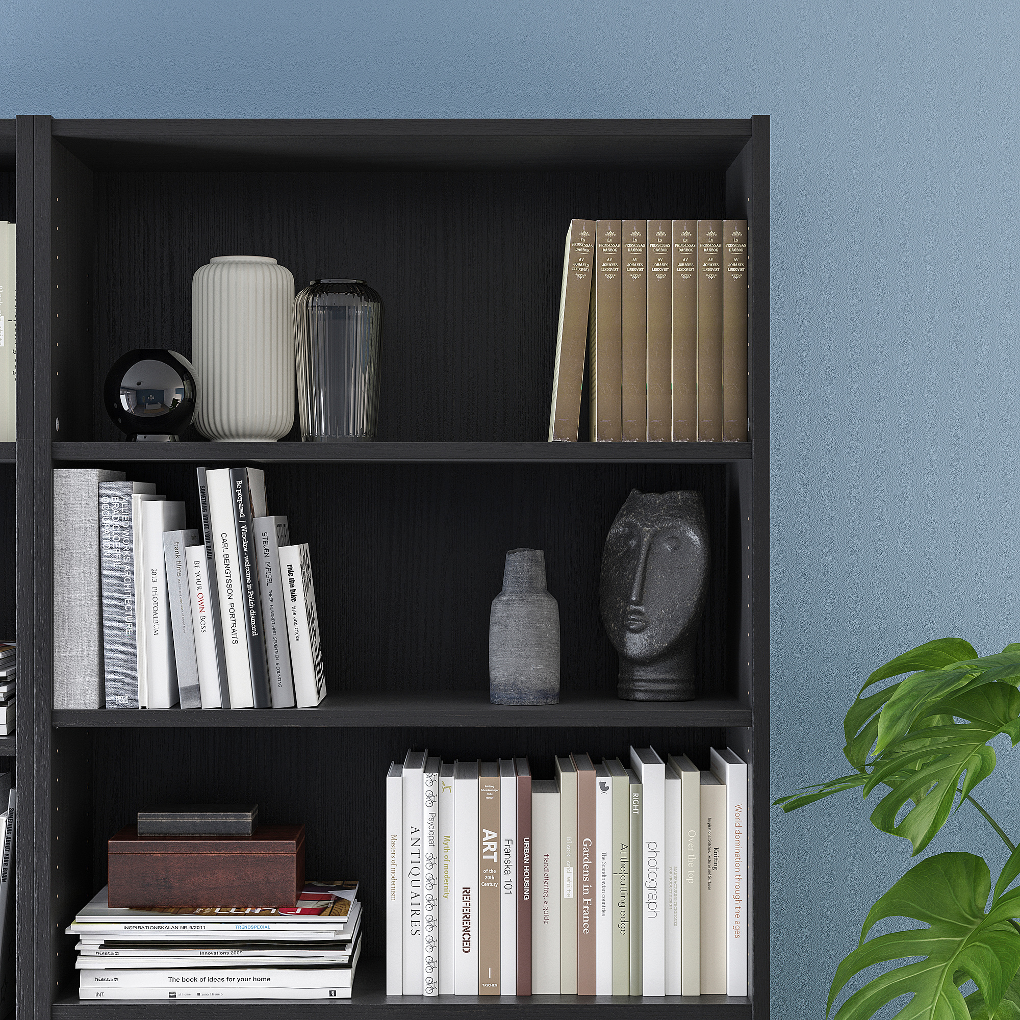 BILLY bookcase combination/hght extension blackbrown 120x28x237 cm