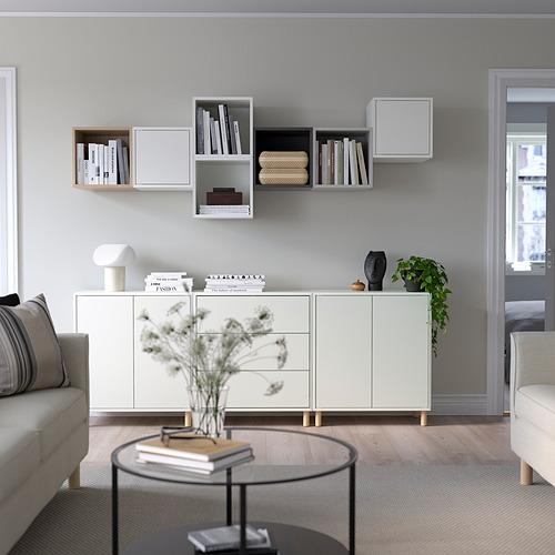 EKET combination with legs light grey/dark greywhite