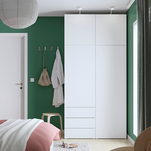 PLATSA, wardrobe with 4 doors+3 drawers