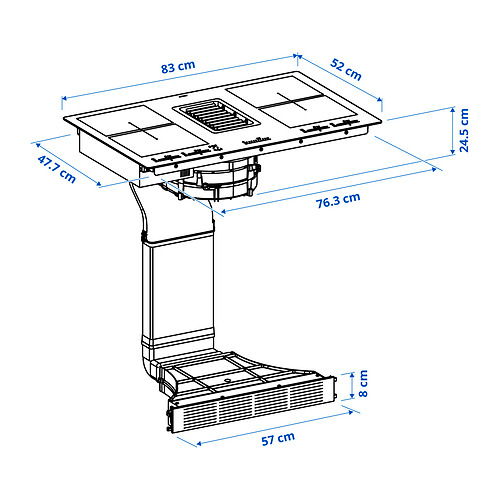 FÖRDELAKTIG induction hob/integrated extractor