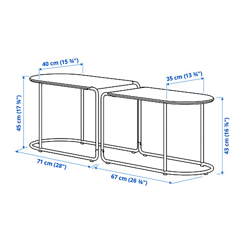 GRYTSHOLM комплект столов, 2 шт