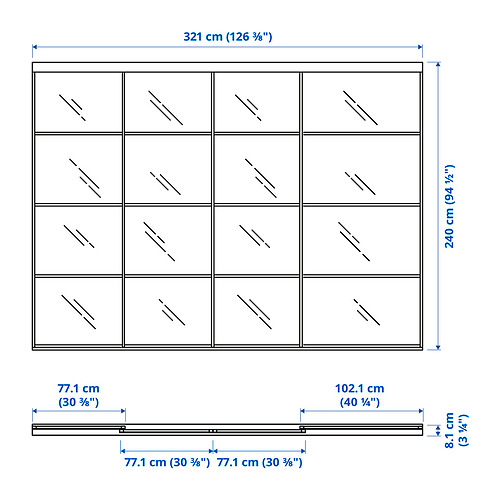 FÄRVIK/SKYTTA bīdāmo durvju kombinācija