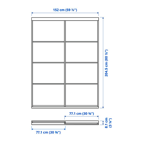 MEHAMN/SKYTTA bīdāmo durvju kombinācija