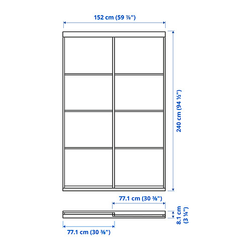MEHAMN/SKYTTA bīdāmo durvju kombinācija