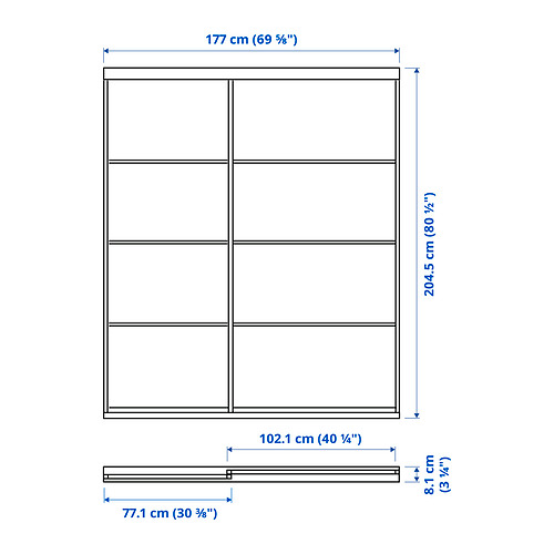 MEHAMN/AULI/SKYTTA дверь раздвижная, комбинация