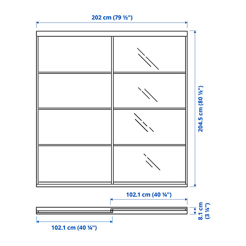 MEHAMN/AULI/SKYTTA дверь раздвижная, комбинация