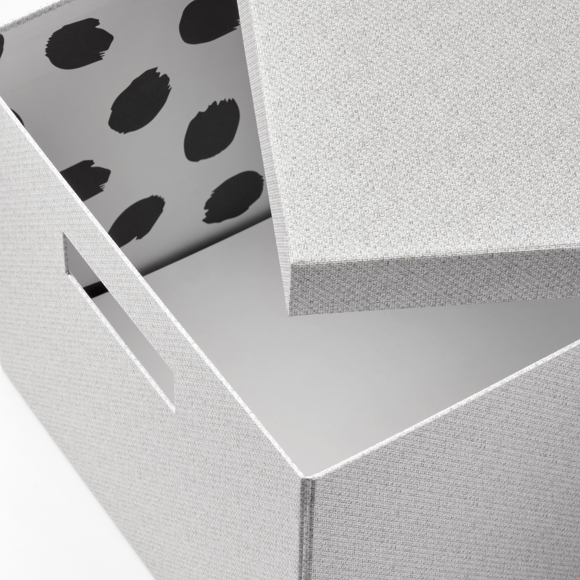 TJENA storage box with lid white/beige 25x35x20 cm IKEA Latvija