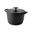 Enamelled cast iron matt/black