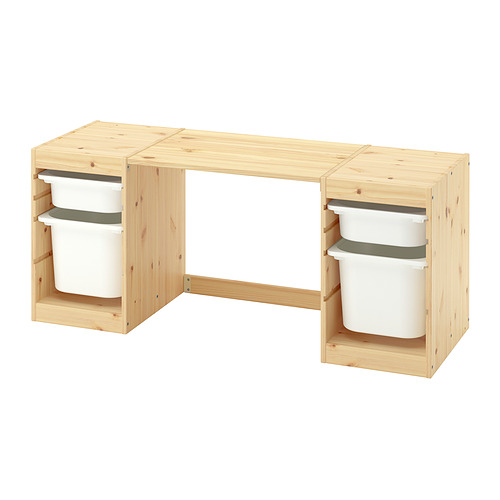 TROFAST, desk with storage boxes