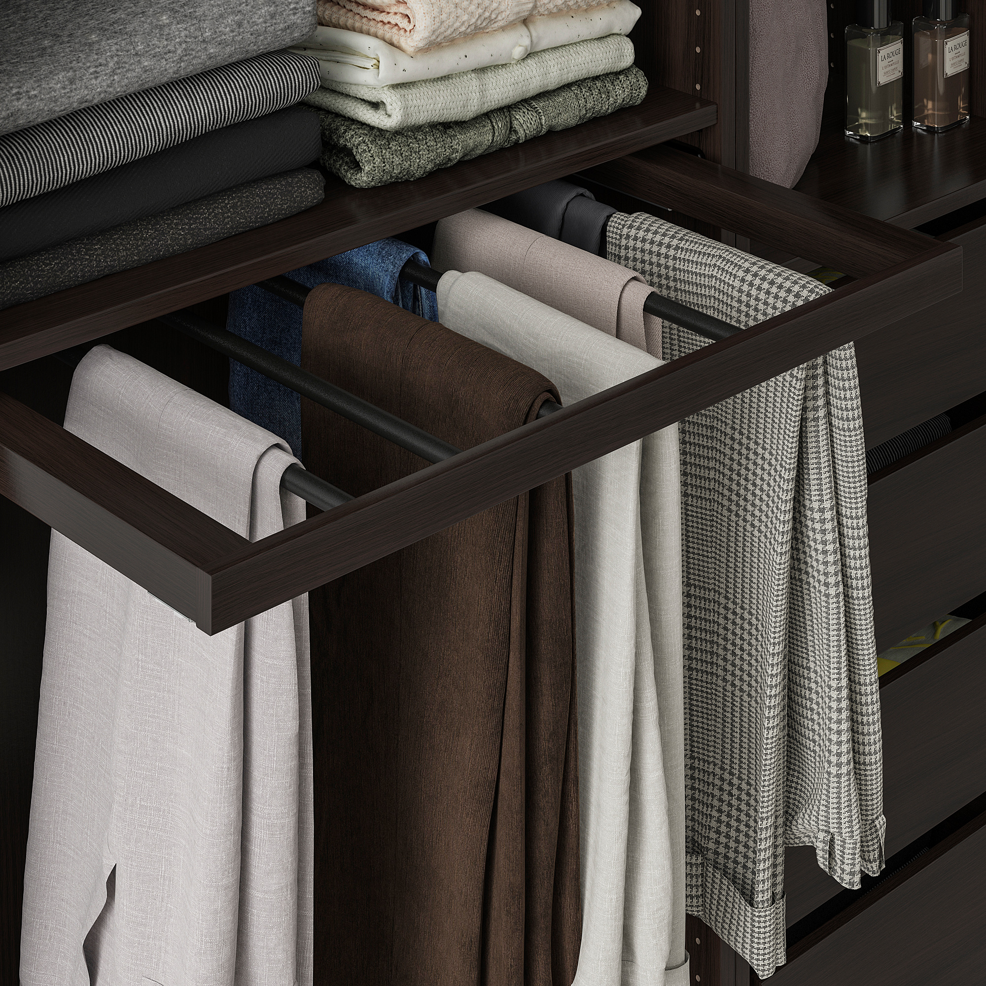 KOMPLEMENT pullout trouser hanger blackbrown 71.1x56.3x3.5 cm IKEA