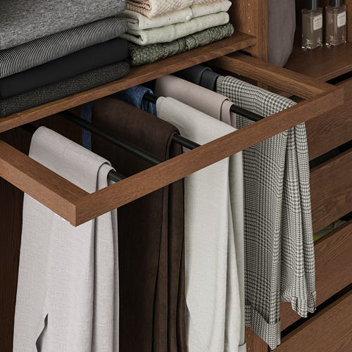 KOMPLEMENT pullout trouser hanger brown stained ash effect 71.1x56.3x3.5 cm IKEA Eesti