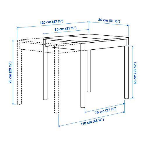TONSTAD/TONSTAD стол и 2 стула