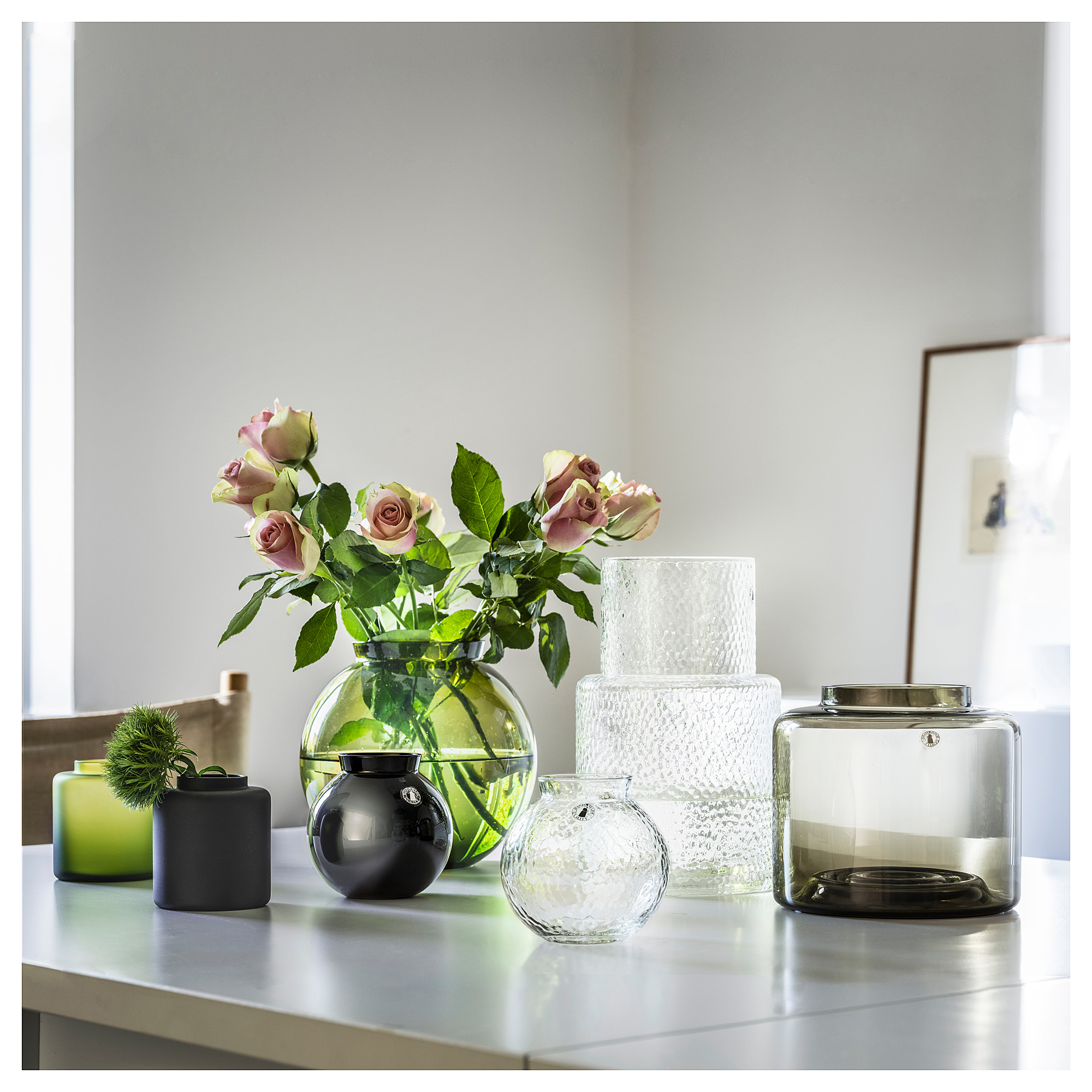 KONSTFULL vase frosted glass/green 10 cm IKEA Eesti