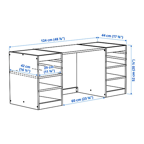 TROFAST desk with shelves