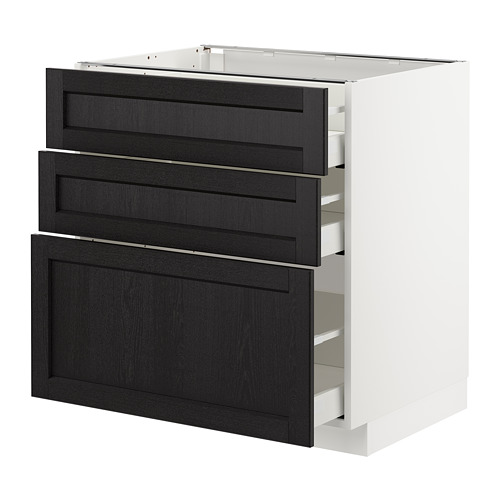 METOD/MAXIMERA base cabinet with 3 drawers
