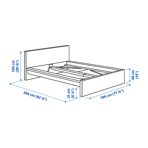 MALM bed frame with mattress